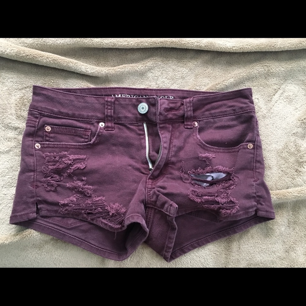 Burgundy American Eagle shorts